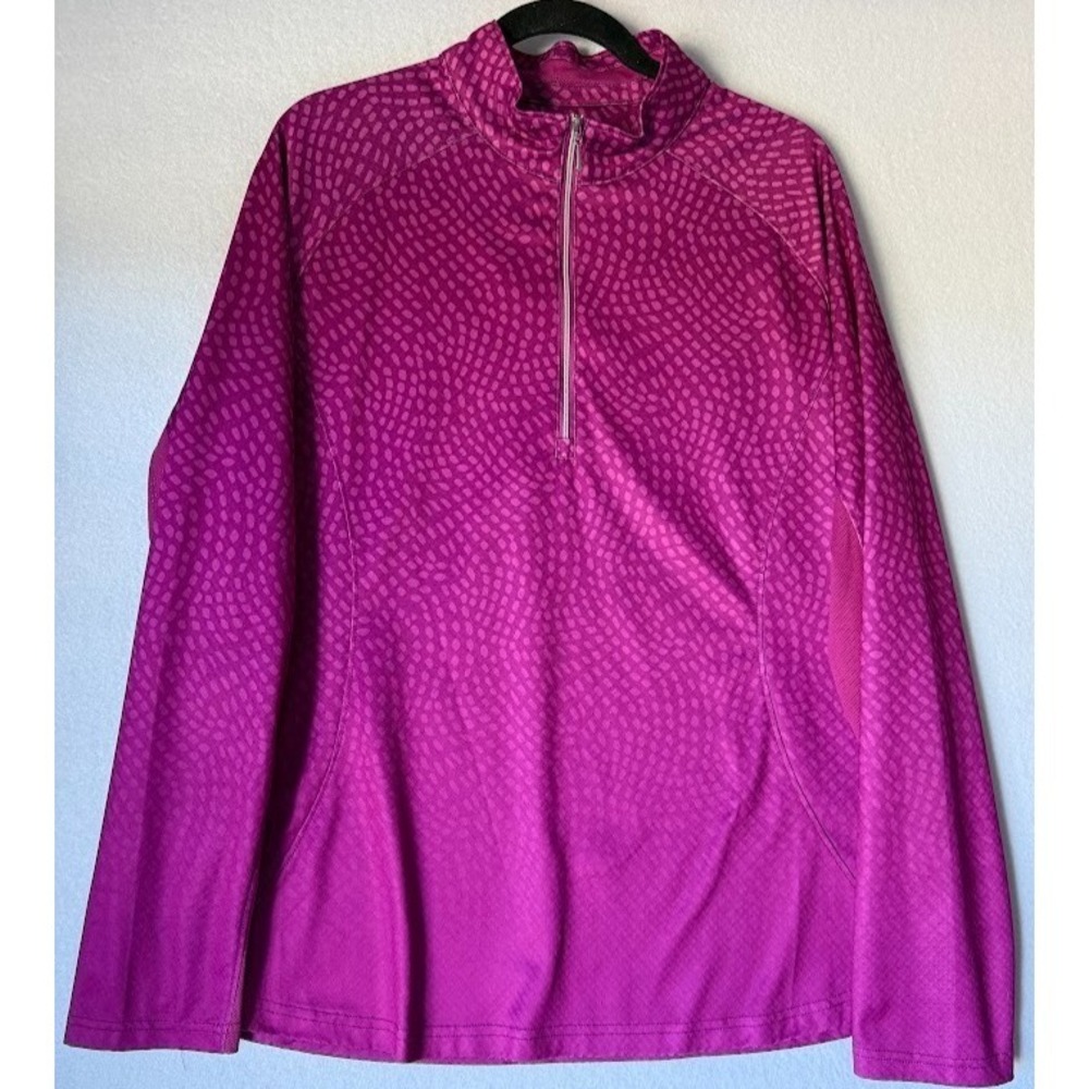 Pebble Beach Dry Luxe Pullover Women XXL‎ Purple Performance Golf 1/4 Zip Casual